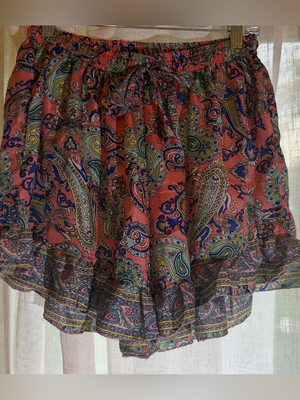 India Boutique Pink Paisley High-Waist Shorts